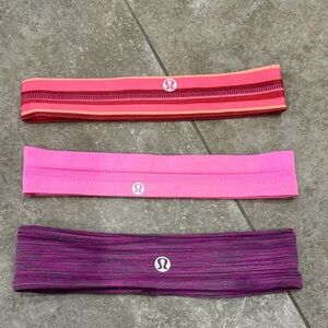 Lot of Lululemon Headbands Pink Tones